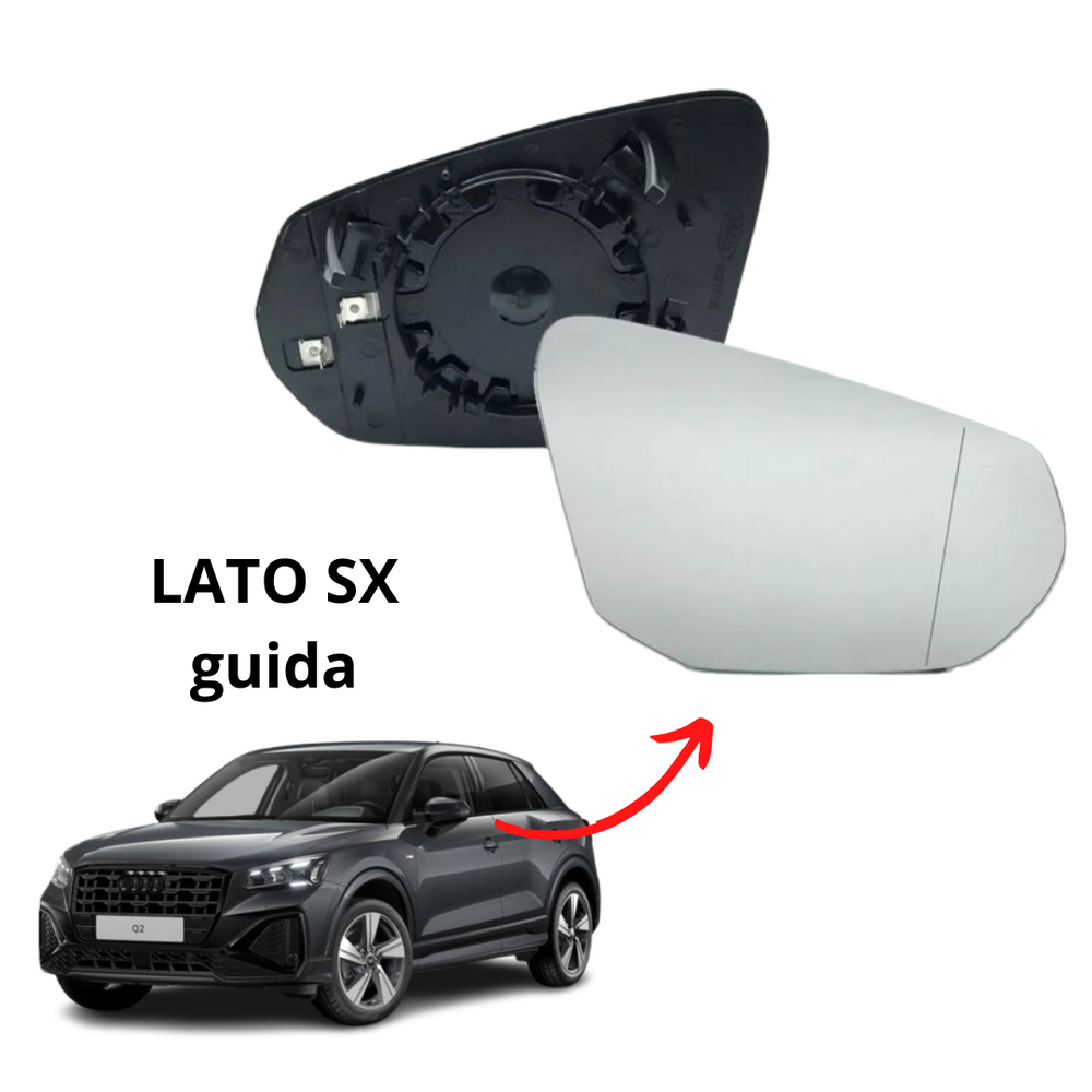 PIASTRA SPECCHIO TERMICO SINISTRO GUIDA  AUDI Q2- 11/2013   SPECCHIETTO VETRO