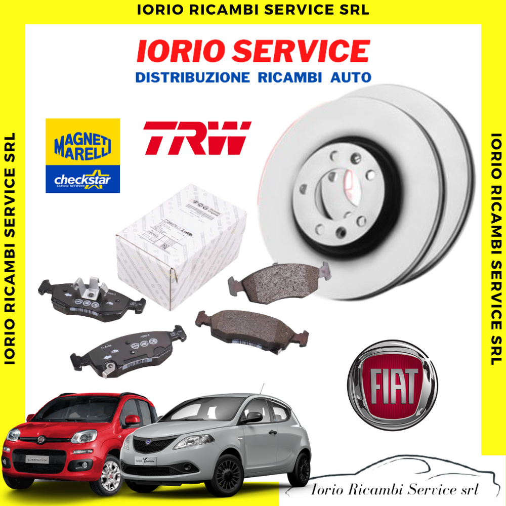 2 DISCHI FRENO + PASTIGLIE PANDA 312 >2012 LANCIA Y 312 >2011 900 BNZ 1300 MJT