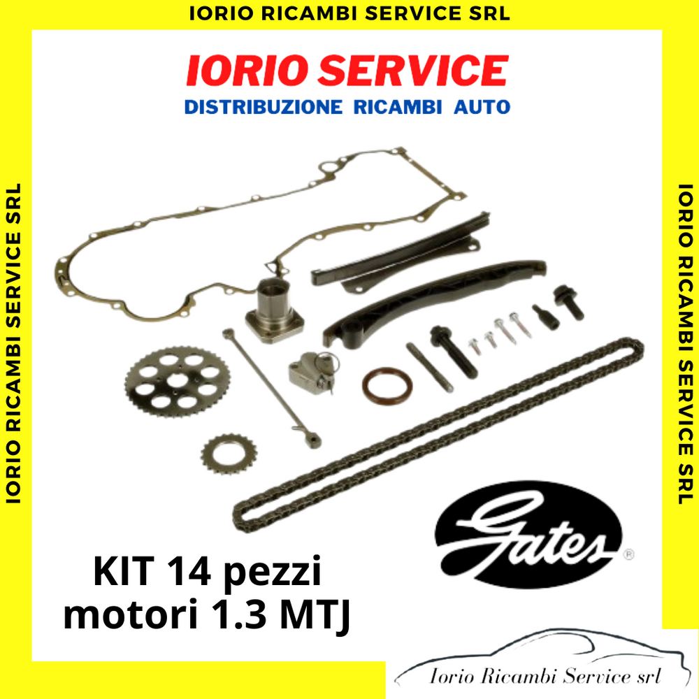 KIT CATENA DISTRIBUZIONE MARCA GATES 14 PEZZI PER MOTORI MTJ CON CATENA FORATA