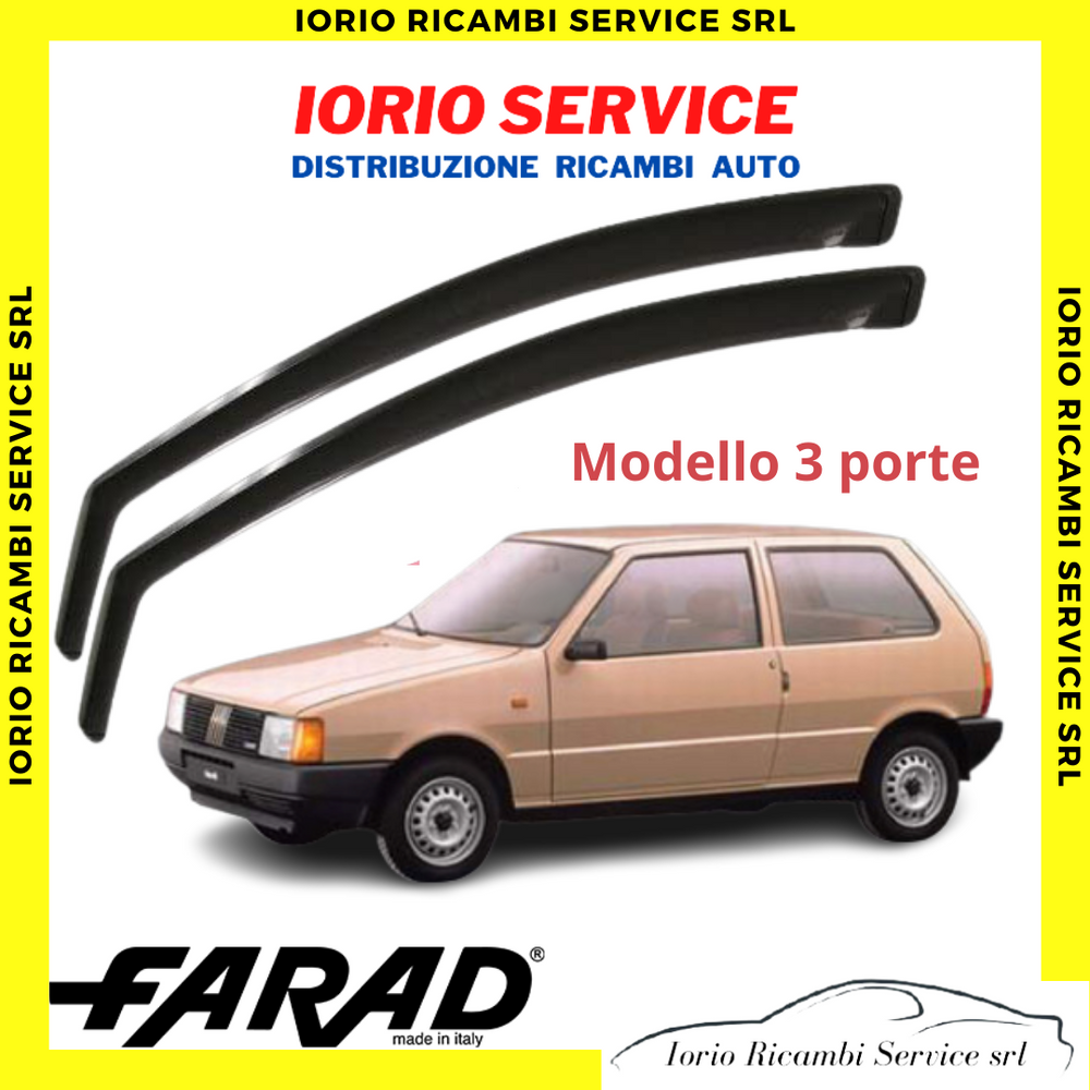 DEFLETTORI ARIA per FIAT UNO 3 PORTE FARAD fumè ANTITURBO ANTIVENTO ANTERIORI