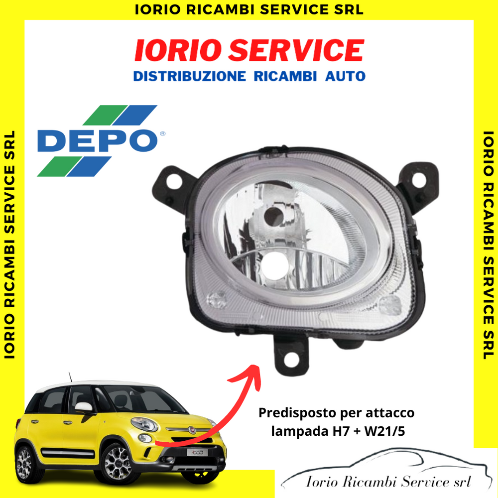 FARO FANALE INFERIORE DX ALOGENO FIAT 500L 5P  2012 ABBAGLIANTE DIURNA POSIZIONE