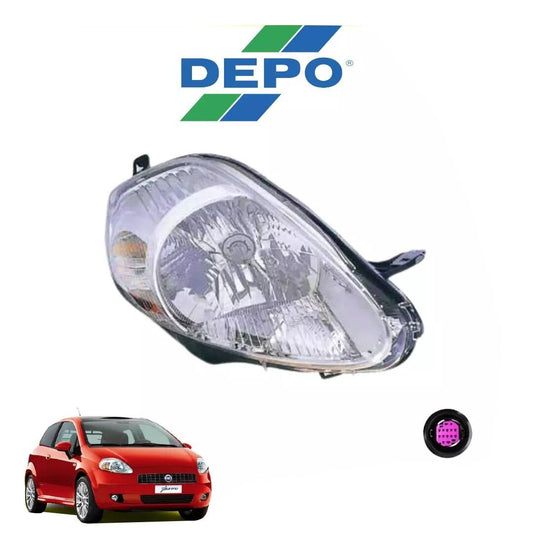 FARO FIAT GRANDE PUNTO ( NO PUNTO EVO ) ANTERIORE DX CONNETTORE VIOLA H4 7 PIN