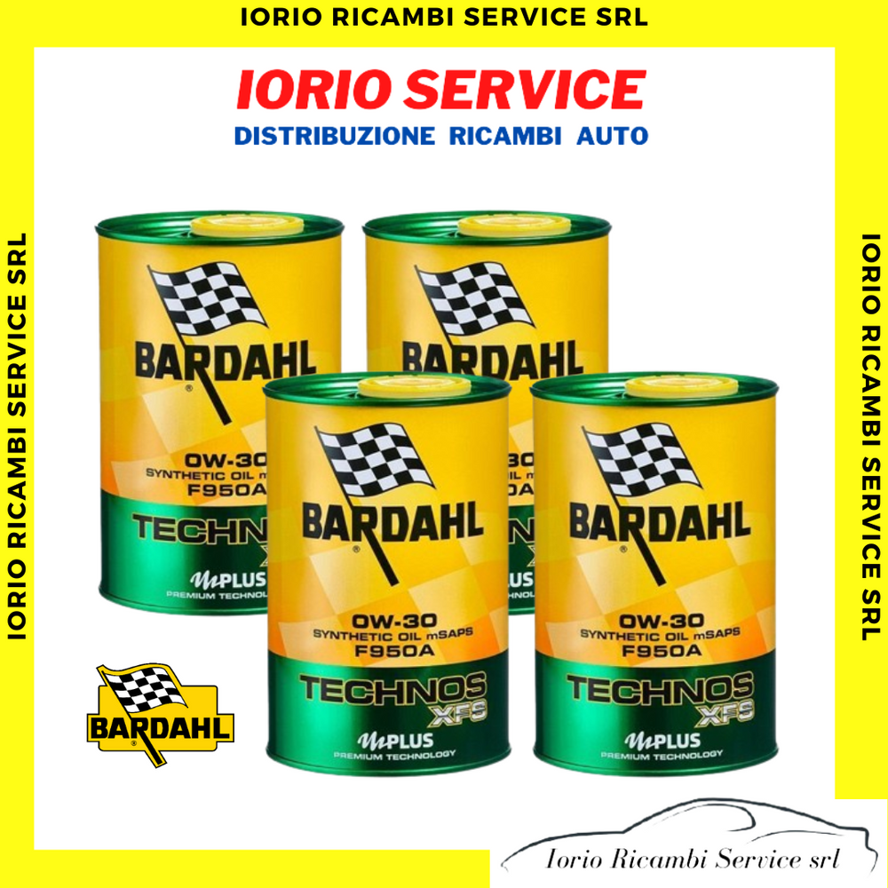 4 Litri OLIO MOTORE BARDAHL TECHNOS XFS F950A 0W30 Sintetico 100% - FORD/FIAT