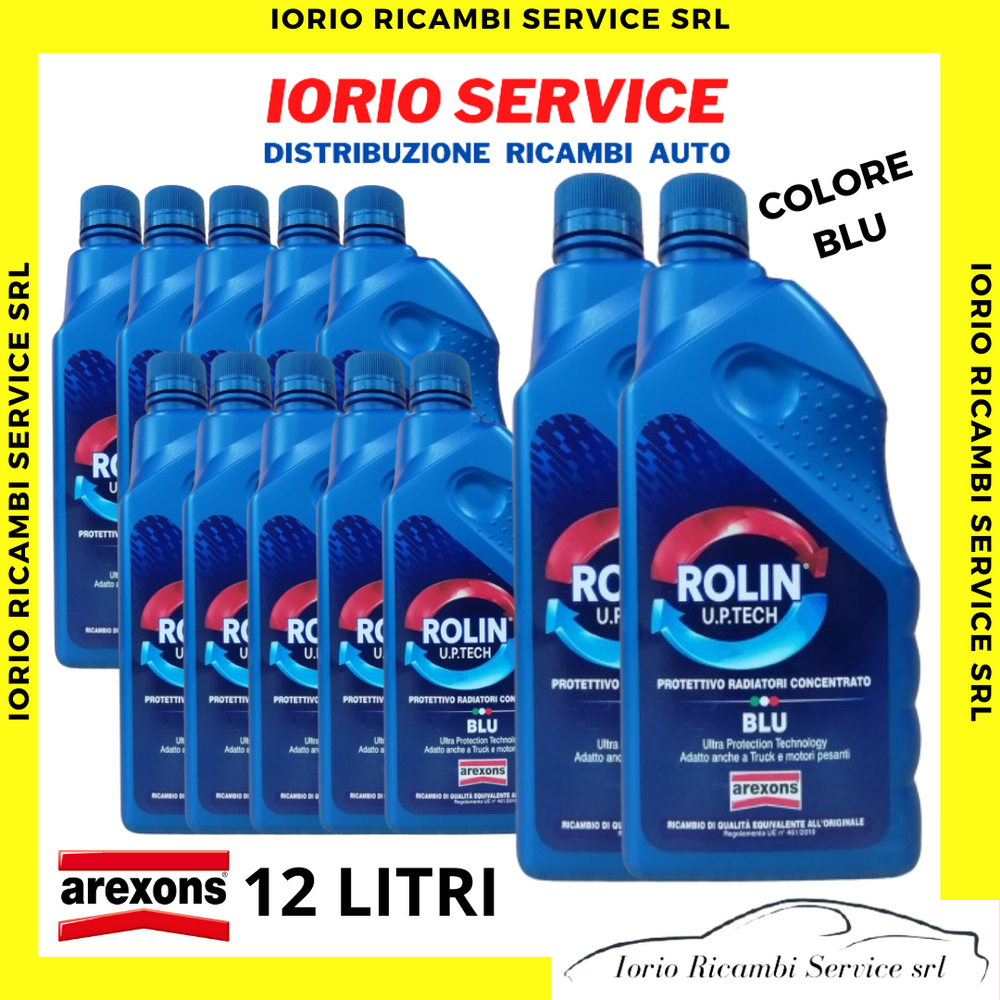 12 LITRI AREXONS LIQUIDO RADIATORE ANTIGELO PURO CONCENTRATO BLU ROLIN ALUX