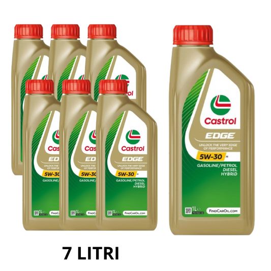 7 LITRI OLIO MOTORE CASTROL EDGE 5W30 LL BENZINA - DIESEL - HYBRID - ACEA C3