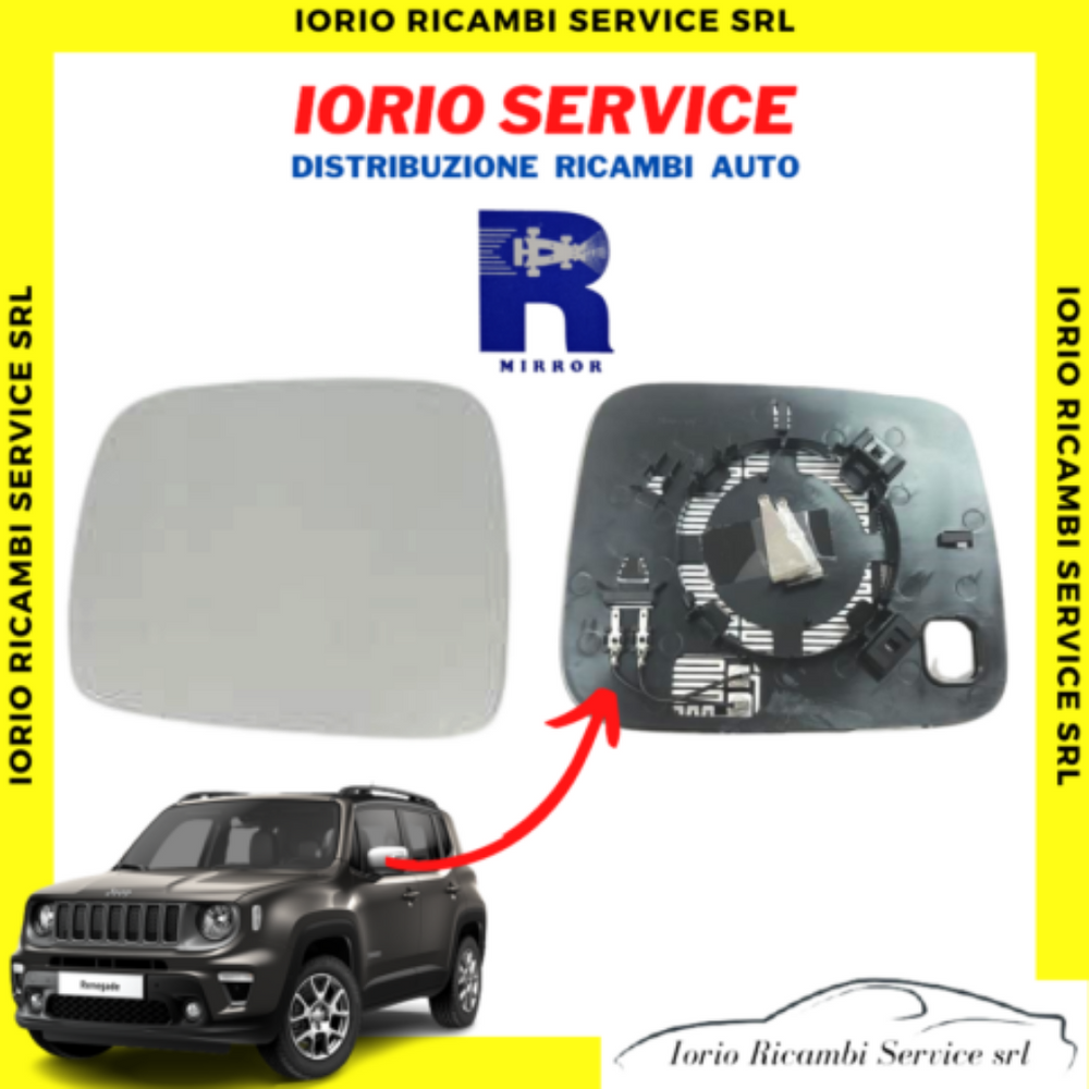 PIASTRA SPECCHIO TERMICA SINISTRO CON VETRO JEEP RENEGADE (NON PER SISTEMA BLIS)