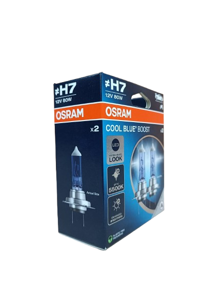 KIT COPPIA LAMPADE OSRAM H7 COOL BLUE BOOST 5500K 12V 80W 62210CBB-2HB per auto