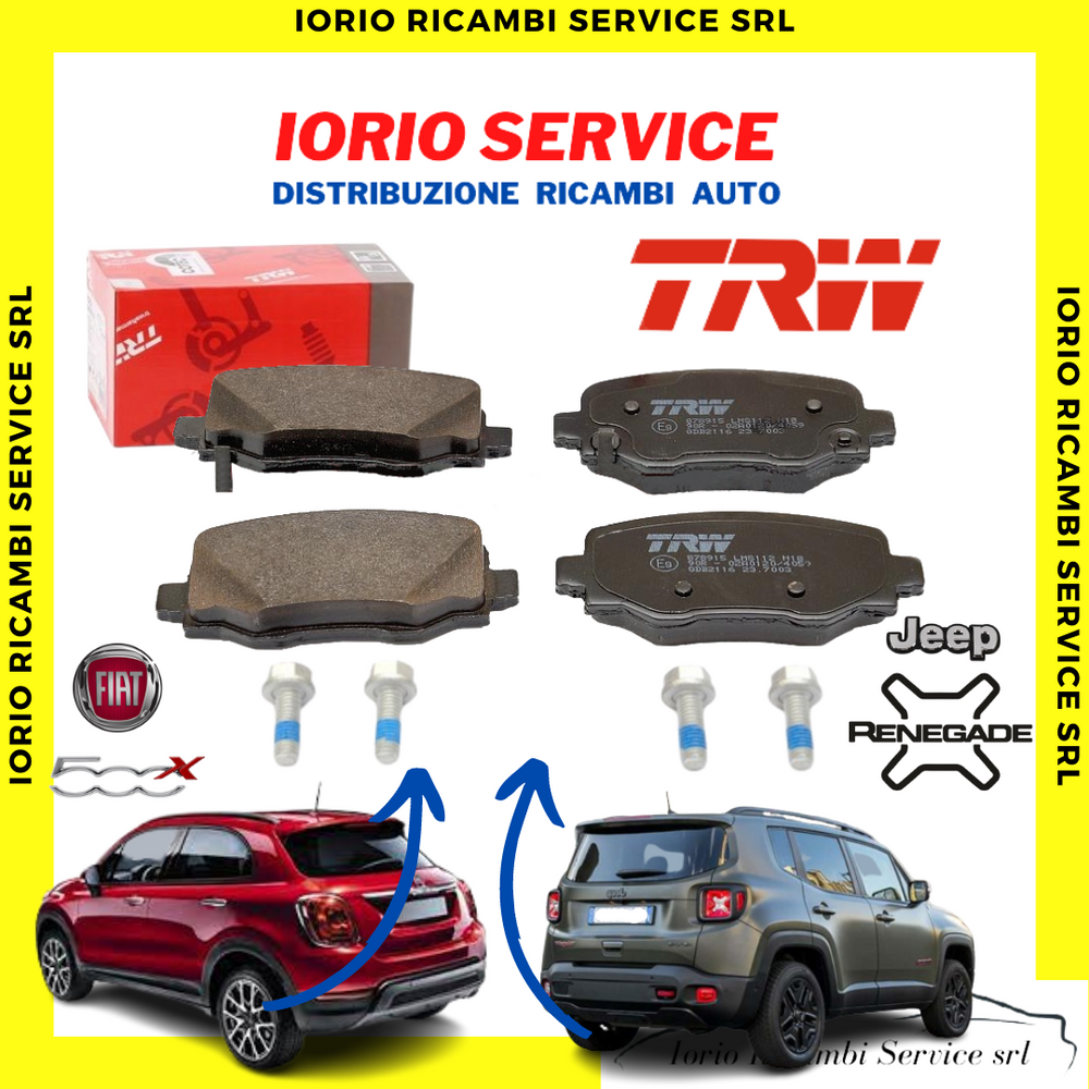 PASTIGLIE FRENI POSTERIORI TRW GDB2116 FIAT 500X 500 X JEEP RENEGADE