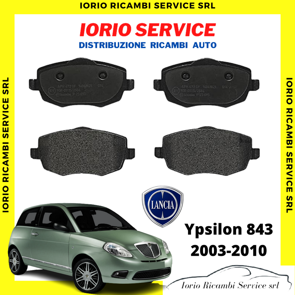PASTIGLIE FRENI PATTINI ANTERIORI PER LANCIA YPSILON Y (843) DAL 2003 AL 2010