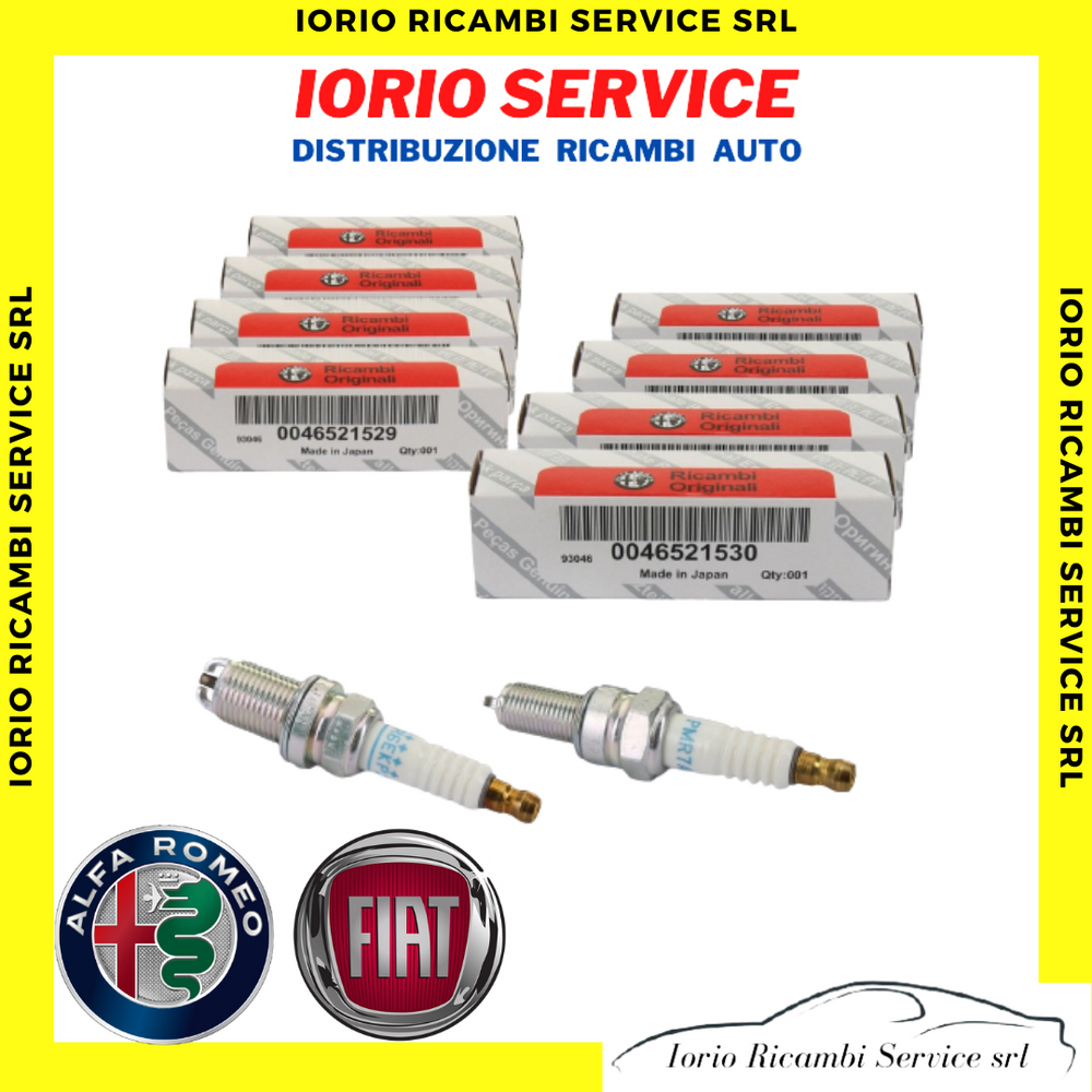 8 CANDELE ORIGINALI ALFA ROMEO 147 156 MOTORE TWIN SPARK 46521529 46521530