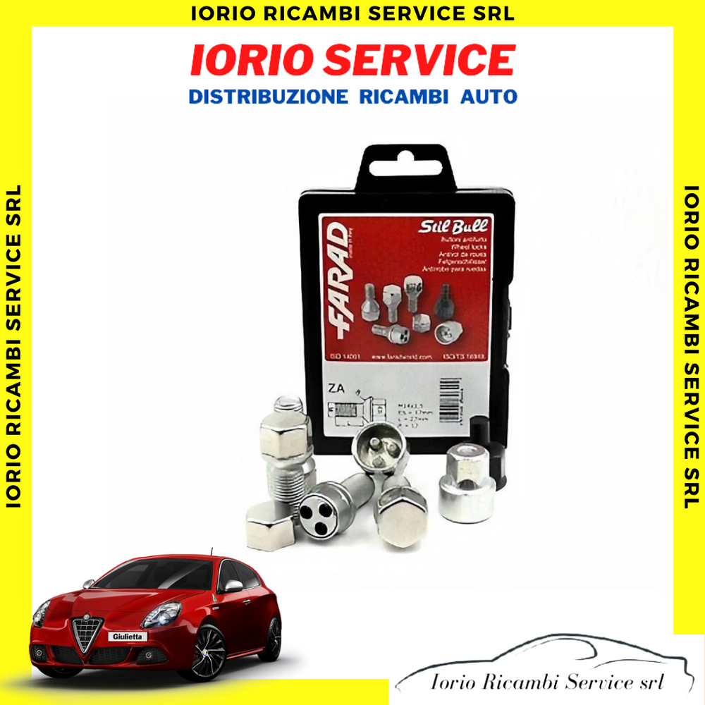 KIT 4 BULLONI ANTIFURTO AUTO per ALFA ROMEO GIULIETTA CERCHI IN LEGA FARAD