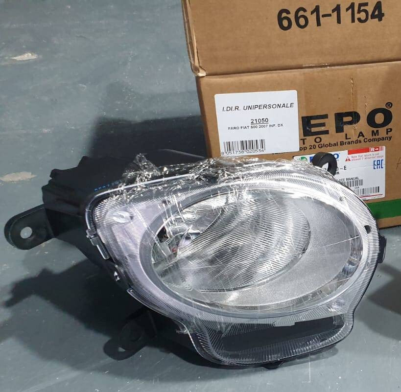 FARO INFERIORE DESTRO DX FIAT 500 2007 2015 FANALE PROIETTORE LUCE DI POSIZIONE