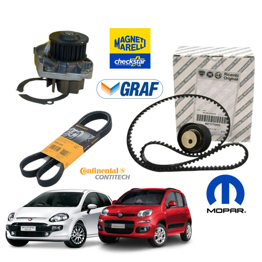 KIT DISTRIBUZIONE ORIGINALE FIAT MOPAR + POMPA ACQUA + CINGHIA PER PANDA E PUNTO