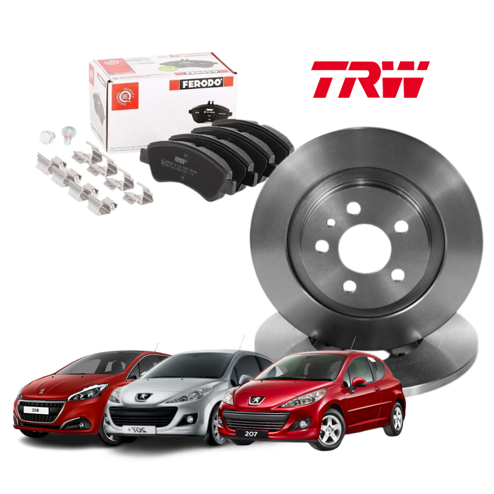 KIT DISCHI FRENO TRW + PASTIGLIE FERODO PER PEUGEOT 206/207/208/307