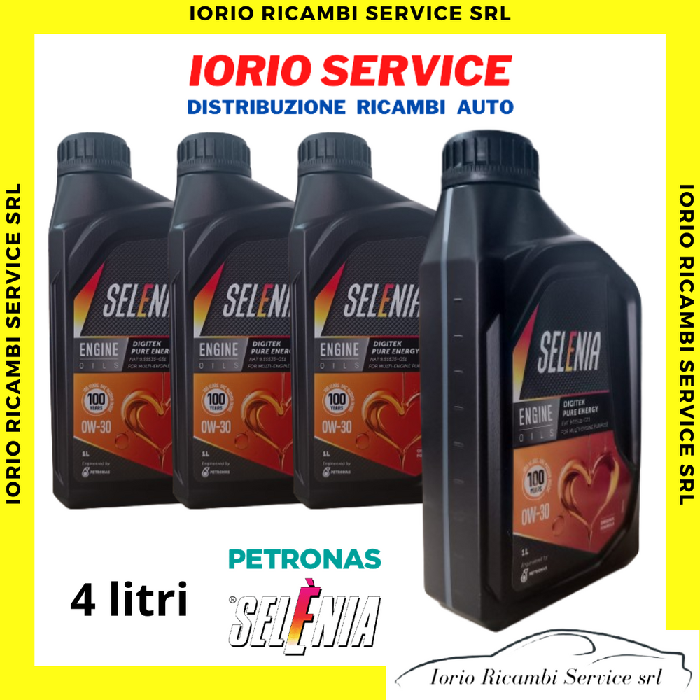 4 LITRI OLIO MOTORE SELENIA DIGITEK 0W30 C2 FIAT 9.55535-GS1 BENZINA EURO 6