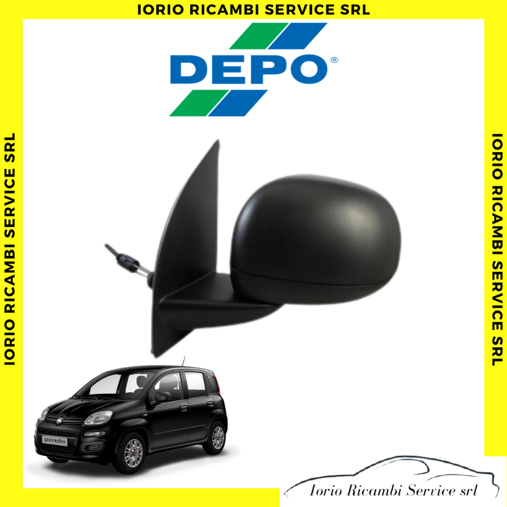SPECCHIETTO RETROVISORE FIAT PANDA 312 dal 2011 SINISTRO COMPLETO MANUALE NERO