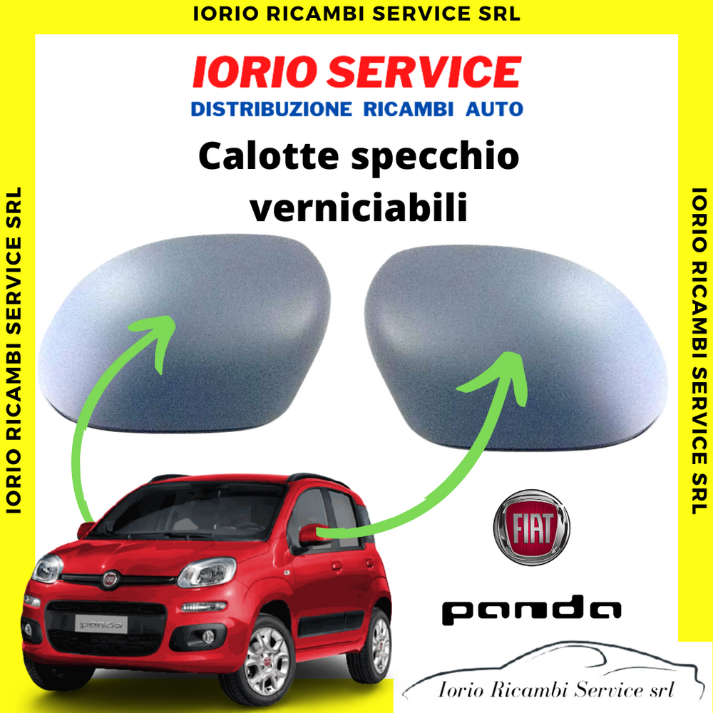 2 CALOTTE SPECCHIO RETROVISORI VERNICIABILI FIAT PANDA 169 >2009 PANDA 312 >2012