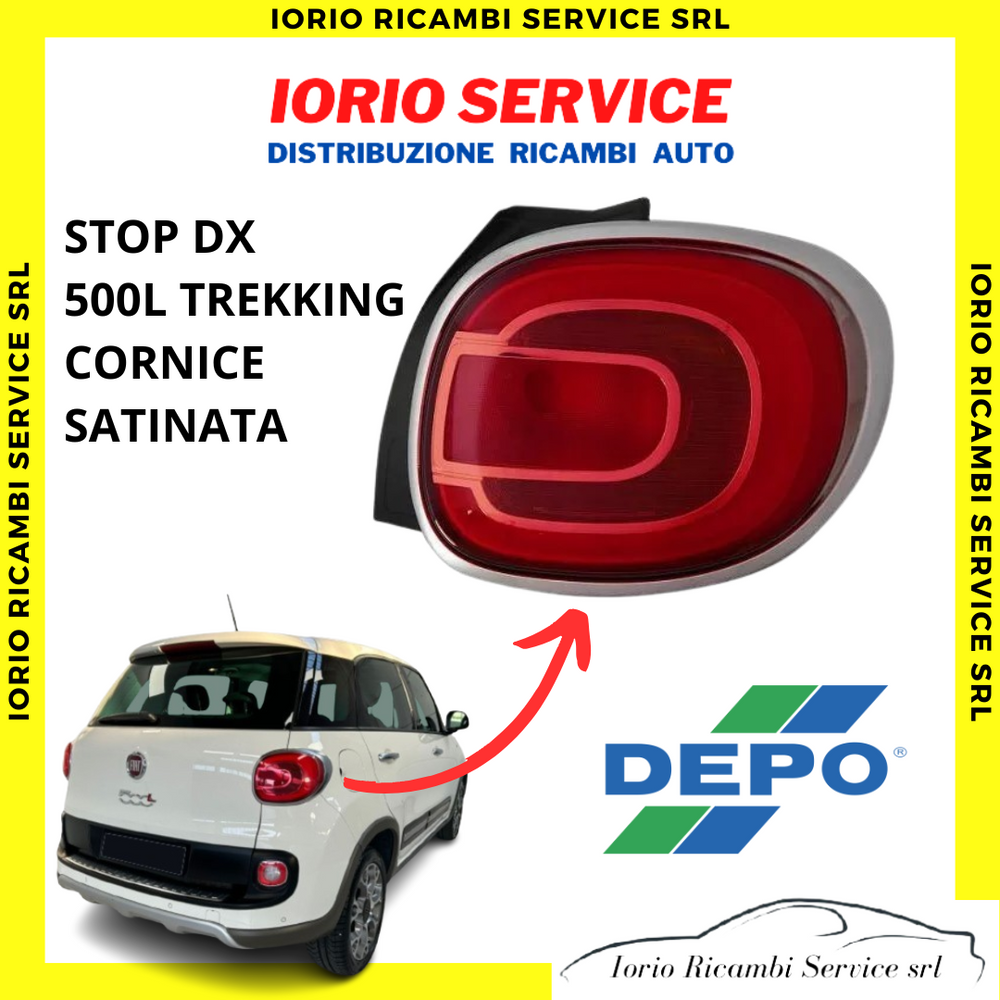 FANALE FARO POSTERIORE STOP DX CON CORNICE SATINATA FIAT 500L TREKKING DAL 2012