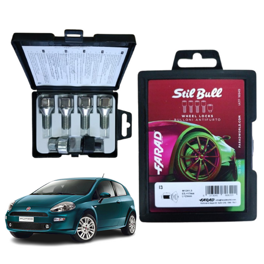 KIT 4 BULLONI ANTIFURTO FARAD FIAT CROMA >05 GRANDE PUNTO EVO CERCHI IN LEGA