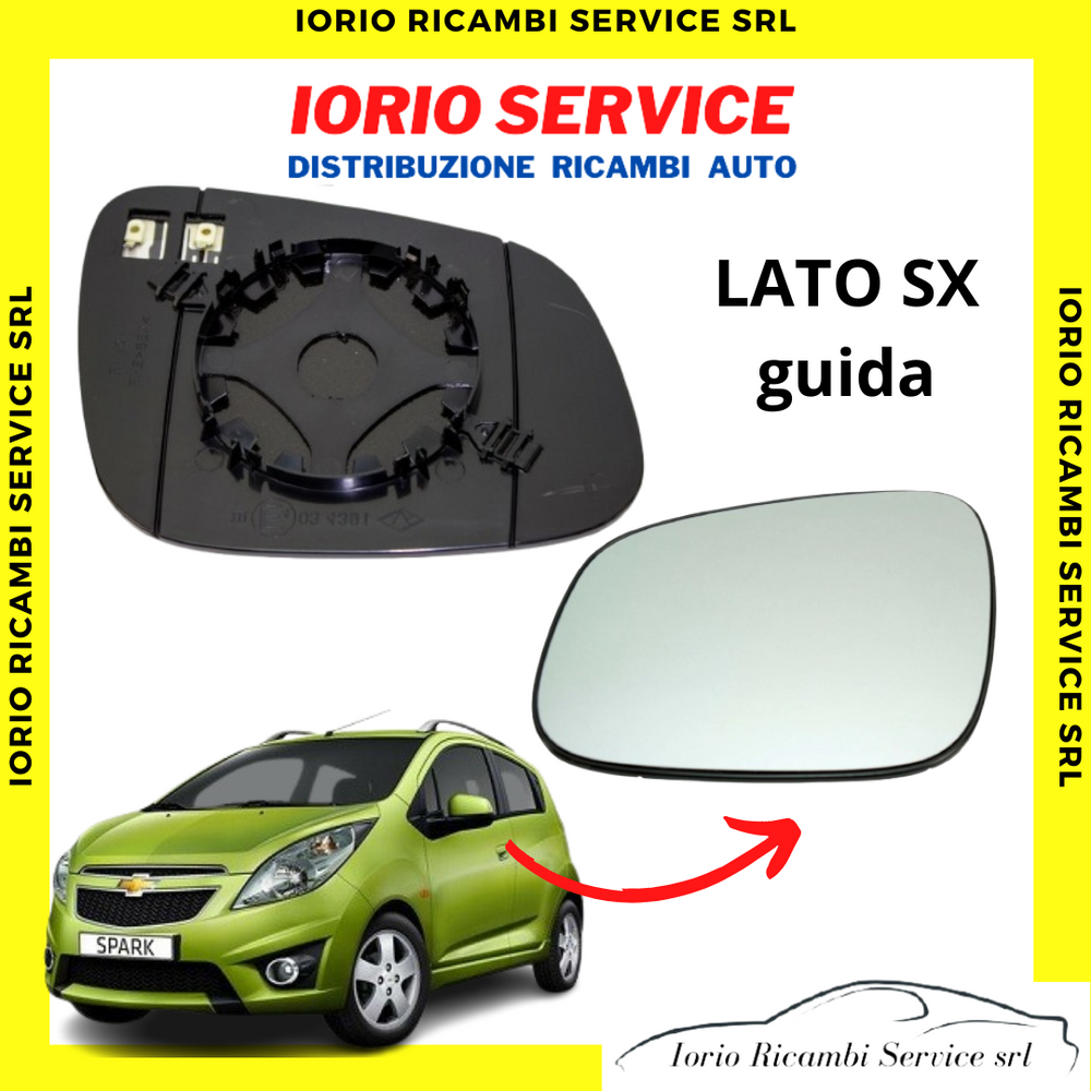 PIASTRA SPECCHIO TERMICO SINISTRO SX CON VETRO PER CHEVROLET SPARK  2010 AL 2012