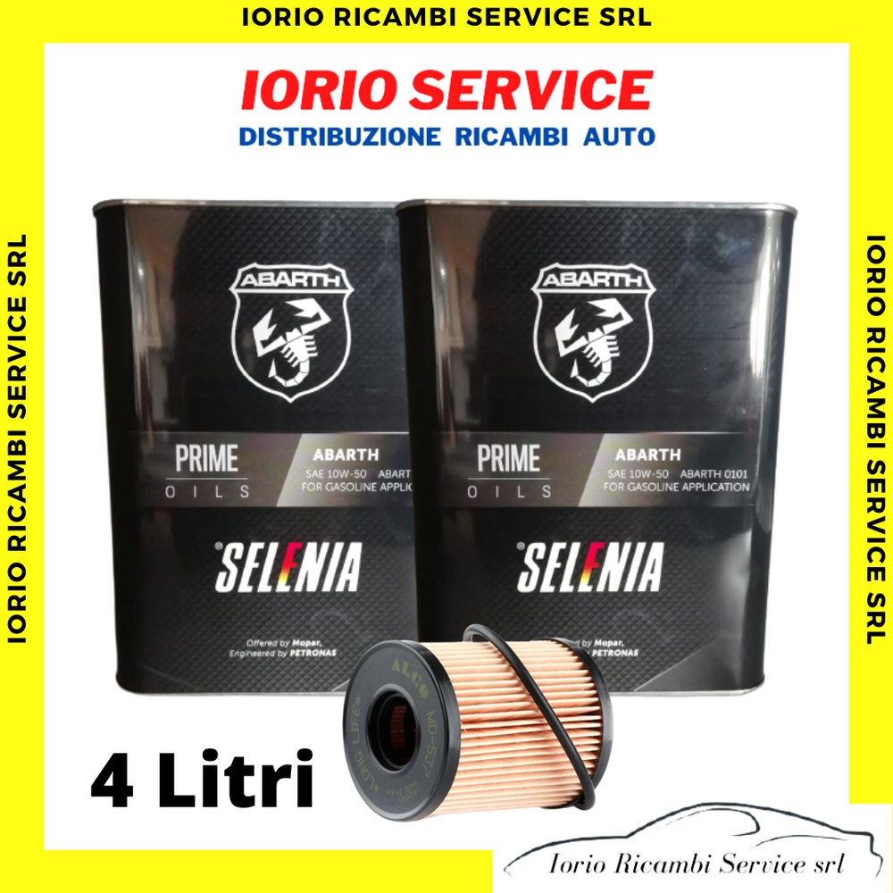 4 LITRI SELENIA PETRONAS ABARTH 10W50 OLIO MOTORE + FILTRO OLIO ABARTH 500