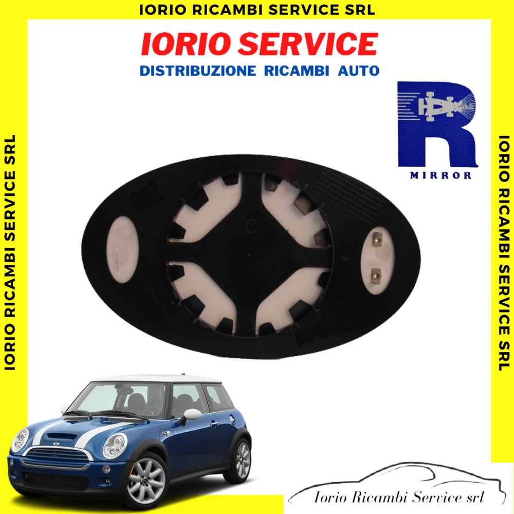 PIASTRA SPECCHIO TERMICO SINISTRO MINI ONE COOPER 2001>2006 VETRO SPECCHIETTO