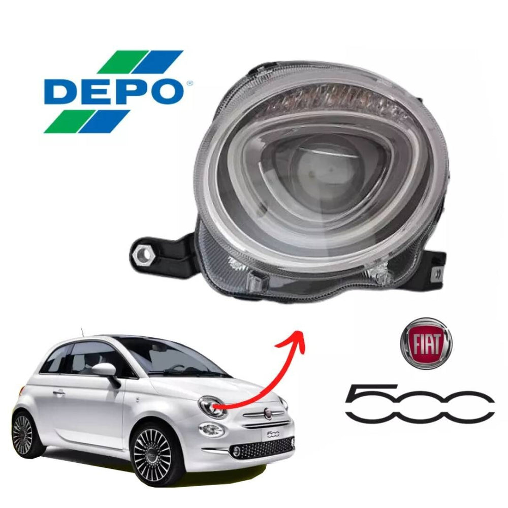 FARO FANALE PROIETTORE ANTERIORE SUPERIORE DESTRO FIAT 500 RESTYLING DAL 2015