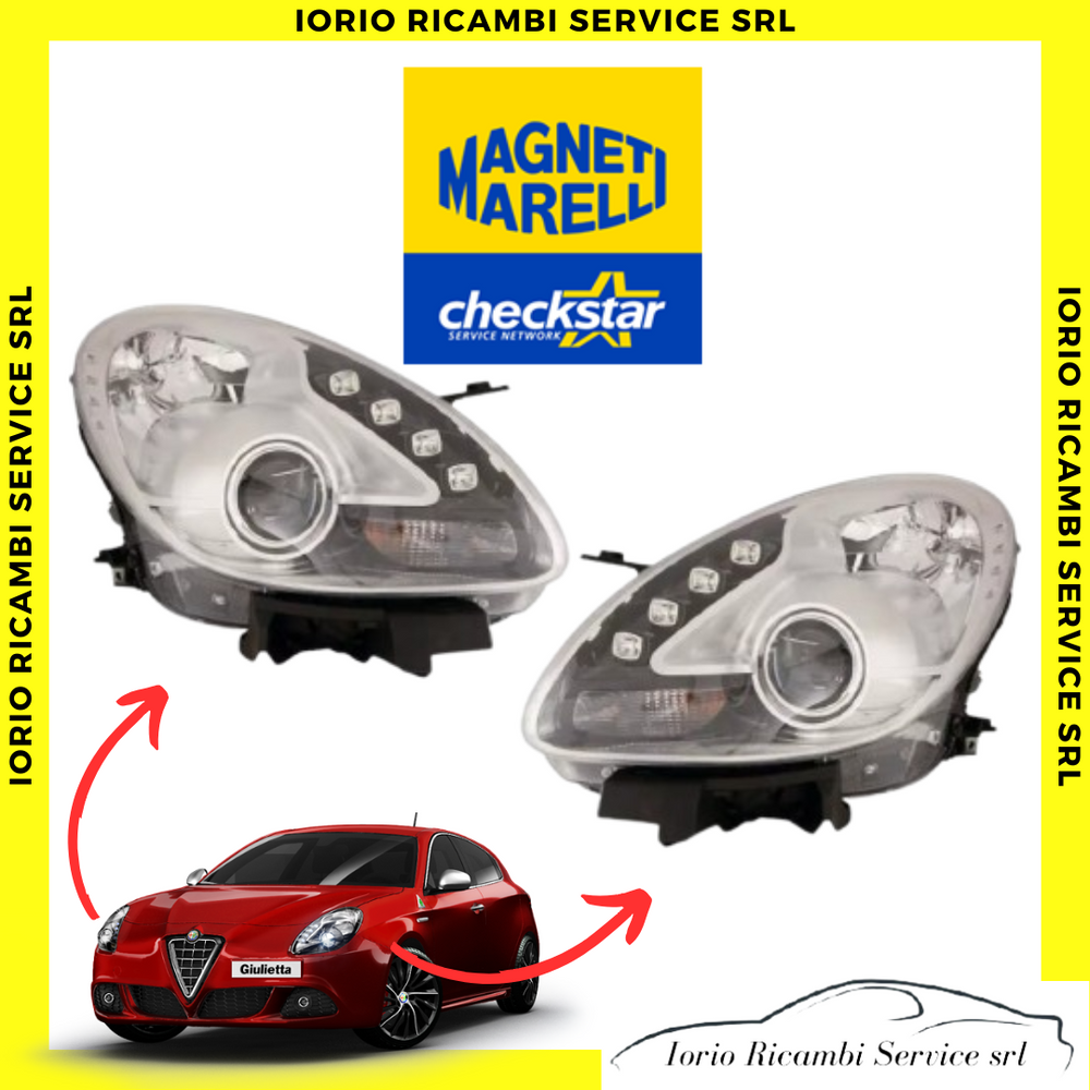 COPPIA FARI MARELLI GIULIETTA PARABOLA CROMATA 2010  FANALI PROIETTORI SX DX