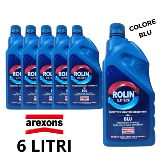 6 LITRI AREXONS LIQUIDO RADIATORE ANTIGELO PURO CONCENTRATO BLU ROLIN ALUX