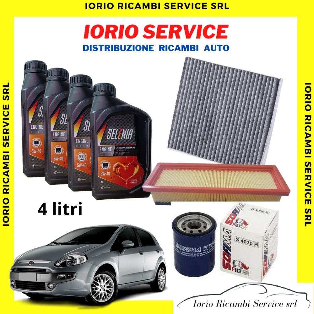 KIT TAGLIANDO OLIO SELENIA WR 5W40 GAS/METANO + FILTRI GRANDE PUNTO BZ 1200/1400