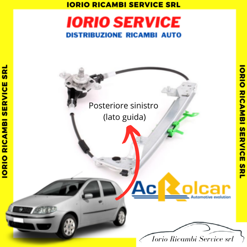 ALZACRISTALLI ALZAVETRO FIAT PUNTO 188 1999>2010 MANUALE POSTERIORE SINISTRO Sx