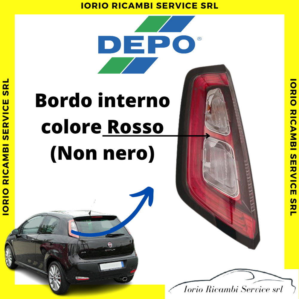 FARO SINISTRO FIAT PUNTO EVO FANALE POSTERIORE GRUPPO OTTICO BORDO INTERNO ROSSO