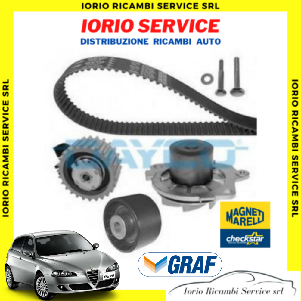 KIT DISTRIBUZIONE DAYCO + POMPA ACQUA 147 156 STILO PUNTO DOBLO 19 JTD 8 VALVOLE