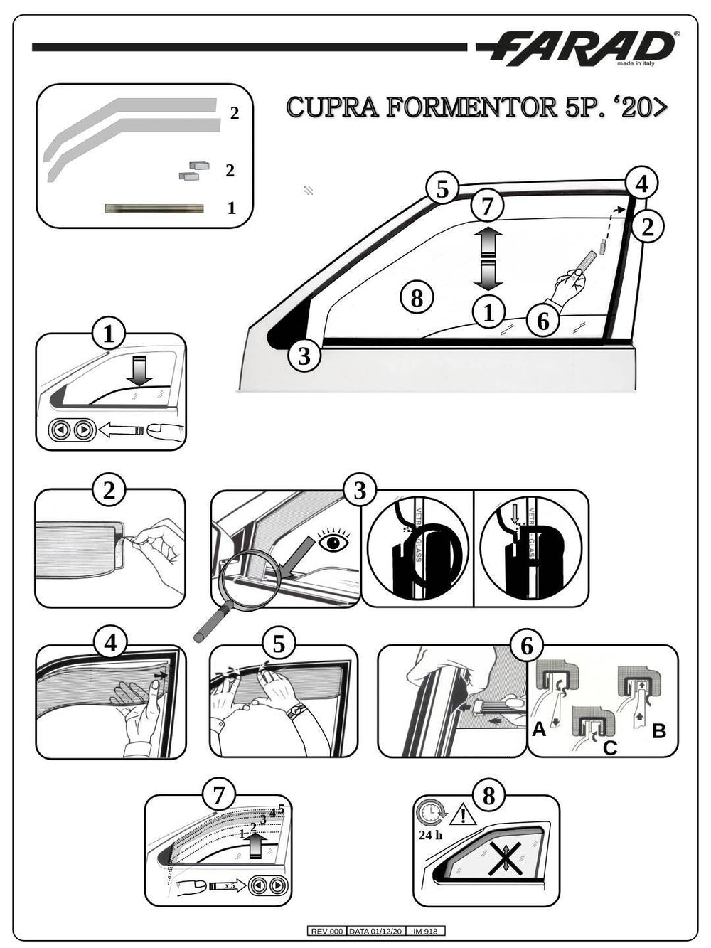 DEFLETTORI ARIA CUPRA FORMENTOR 5P>2020 originali FARAD fumè ANTITURBO ANTIVENTO