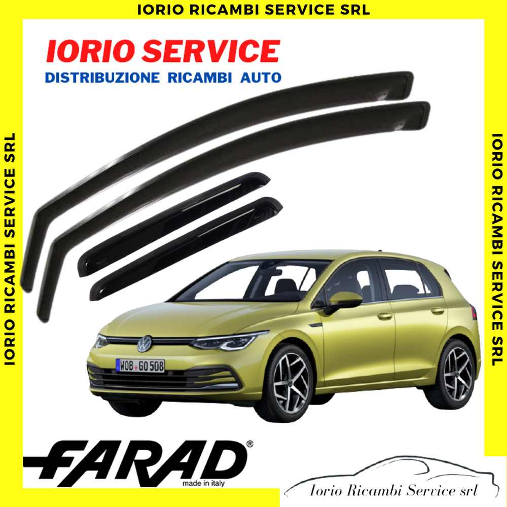 KIT SET 4 DEFLETTORI ARIA per GOLF VIII 8 FARAD fumè ANTITURBO  2020