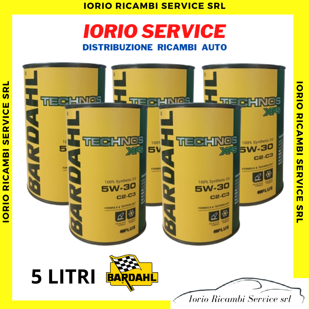 5 Litri Bardahl Technos 5W30 XFS C2 C3 Olio motore 342039 342040 Sintetico