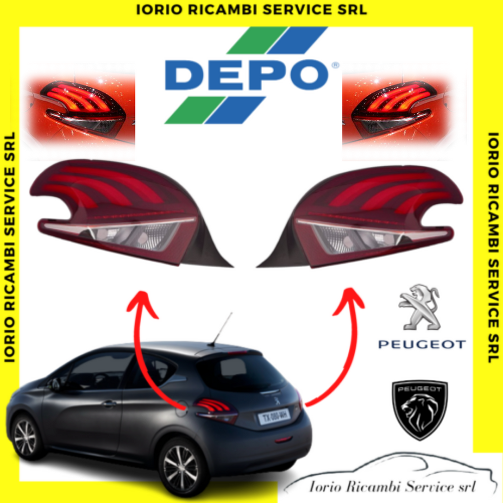 2 STOP FARI PEUGEOT 208 RESTYLIN 2015 2019 FANALI POSTERIORI LED DESTRO SINISTRO