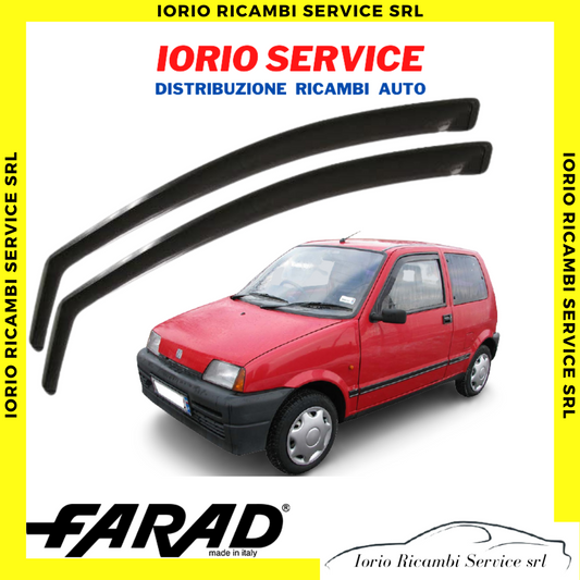 DEFLETTORI ARIA per FIAT CINQUECENTO 500 FARAD fumè ANTITURBO ANTIVENTO ANTERIOR