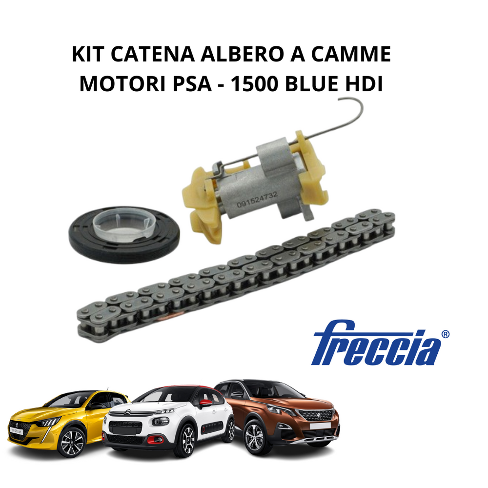 KIT CATENA ALBERO A CAMME 7MM PER C3 III/208/2008/3008/CORSA F/MOKKA 15 BLUE HDI