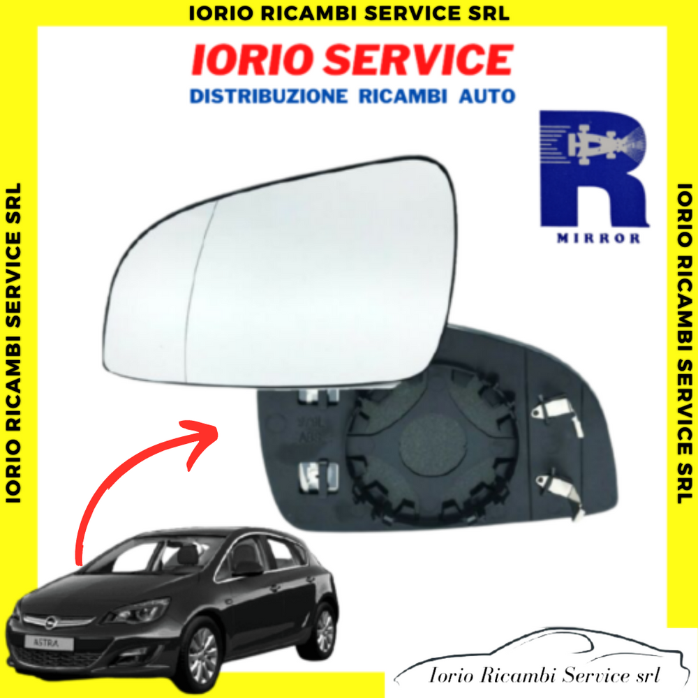 PIASTRA SPECCHIO TERMICO CON VETRO DESTRO OPEL ASTRA J  2009>2015 SPECCHIETTO