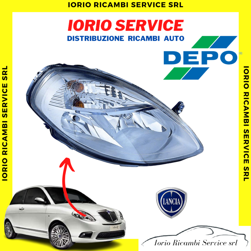 FARO ANTERIORE DESTRO DX LANCIA YPSILON 843 09/2003>08/2006 MUSA 10/2004>08/2007