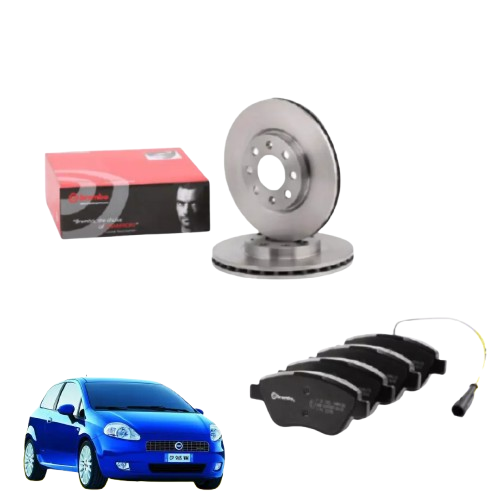 KIT DISCHI FRENO + PASTIGLIE ANTERIORI BREMBO FIAT GRANDE PUNTO BNZ 1.3 MJT 75CV