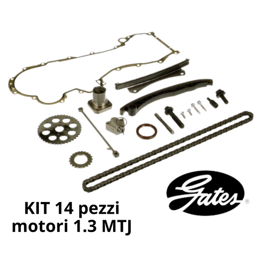KIT CATENA DISTRIBUZIONE MARCA GATES 14 PEZZI PER MOTORI MTJ CON CATENA FORATA