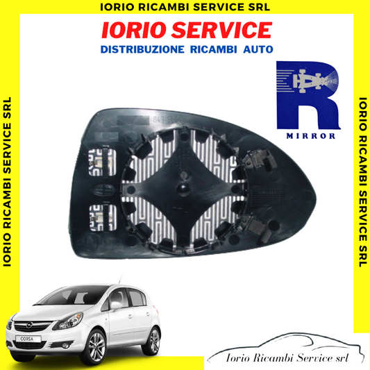 PIASTRA SPECCHIO TERMICO DESTRO OPEL CORSA D 2006>14 VETRO SPECCHIETTO