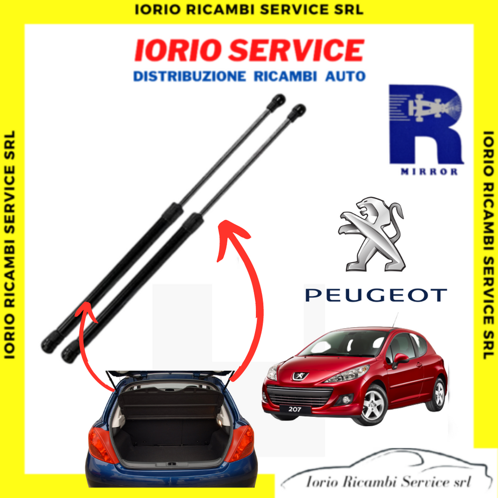AMMORTIZZATORI MOLLE A GAS PORTELLONE PISTONCINI BAULE POSTERIORE PEUGEOT 207