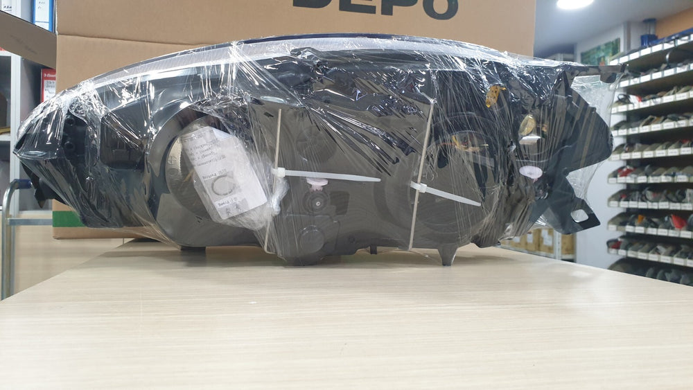COPPIA FARI DEPO FIAT BRAVO II FINO AL 2009 PARABOLA CROMATA FRECCE ARANCIONI