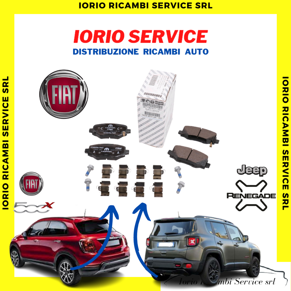 PASTIGLIE FRENI POSTERIORI ORIGINALI FIAT 500 X JEEP RENEGADE 77369350  77367417