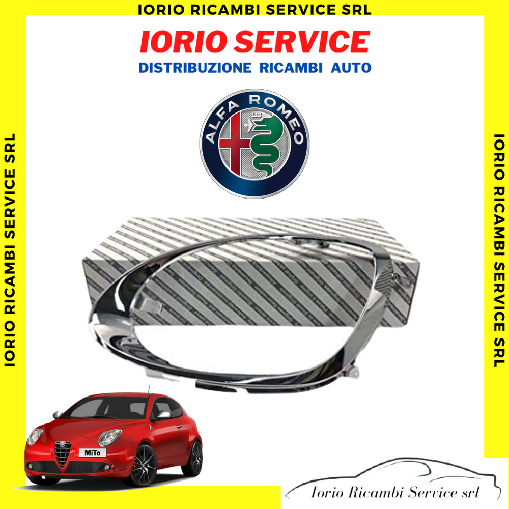 CORNICE ORIGINALE PROIETTORE FARO ANTERIORE SINISTRO SX CROMATA ALFA ROMEO MITO