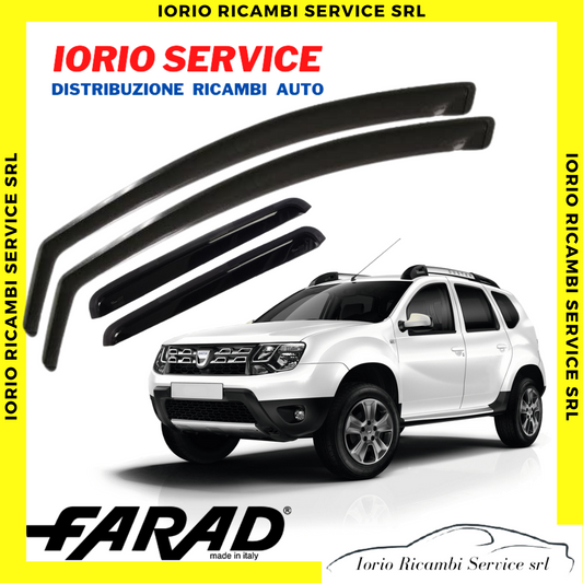 KIT SET 4 DEFLETTORI ARIA per DACIA DUSTER 14>17 FARAD fumè ANTITURBO ANTIVENTO