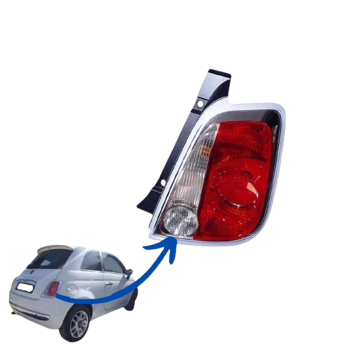 STOP DX FIAT 500 2007 2010 FARO FANALE POSTERIORE BIANCO-ROSSO (NON PER CABRIO)